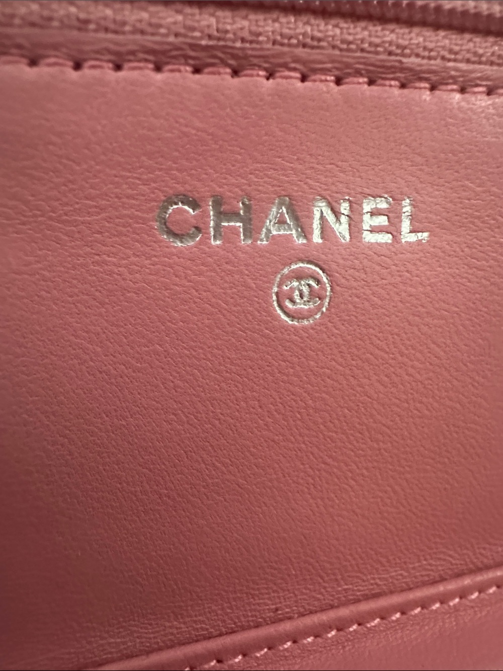 CHANEL Pink Quilted Leather Crossbody Wallet - Picture 9 of 16